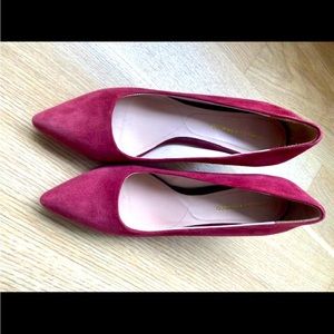 Nicholas Kirkwood red suede heel with pearl accent 38 retail 600+